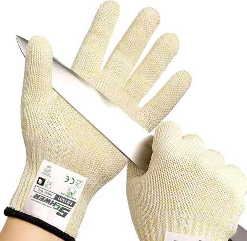 Miniatura 7 de Guantes Schwer SlicePro ultraduraderos resistentes a cortes ANSI A9 PR1501, guante de corte reforzado 10X de grado alimenticio, guantes de mandolina