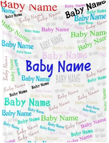 Miniatura 15 de Manta personalizada con nombre, manta de bebé súper suave con nombre, flor y corona, regalos para bebés y niñas, adecuada para recién nacidos