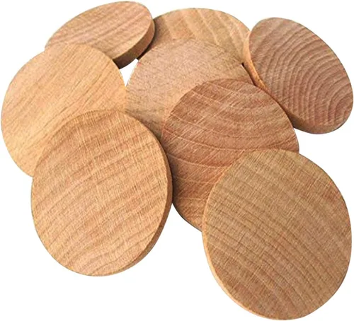 Miniatura 5 de Monedas de madera natural de 1.5 pulgadas sin terminar, piezas redondas de madera para proyectos de manualidades y artes, 50 por paquete.