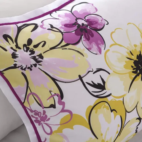 Miniatura 6 de Juego de edredón de Intelligent Design con diseño floral vibrante, ropa de cama para niñas, juego de funda de almohada combinada, almohada Floral
