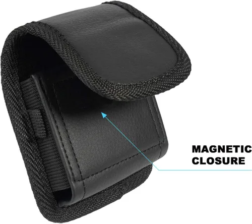 Miniatura 7 de Nakedcellphone - Funda para Motorola RAZR 2026 Flip Phone, piel vegana vertical [trabilla para cinturón, clip de metal, cierre magnético] para Moto