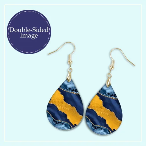 Miniatura 56 de Dangle Earrings for Women Colorful Dangling Drop Statement Jewelry Printed MDF Wood Teardrop Double Side Print Handmade by The Painted Pug