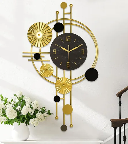 Reloj de pared grande, relojes modernos para sala de estar, diseño geométrico, reloj de pared silencioso, funciona con pilas, para sala de estar,