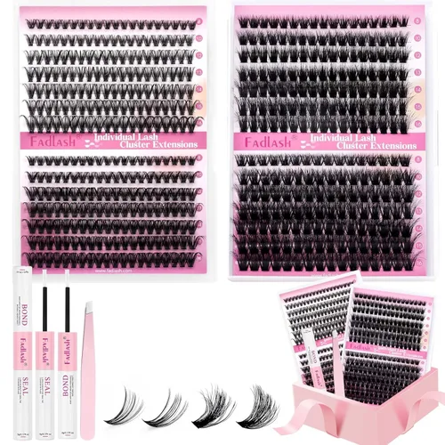 Miniatura 79 de Racimos de pestañas 10-16mm 144 piezas Bandeja mixta Pestañas individuales Rizo D Pestañas individuales en racimo Extensiones de pestañas