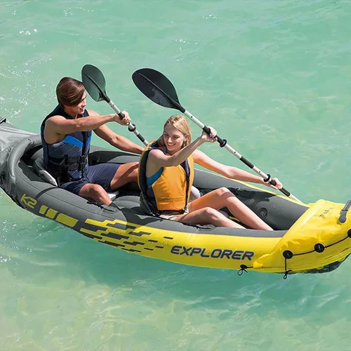 Miniatura 9 de Intex 68307EP Explorer K2 Juego de kayak inflable: incluye remos de aluminio de lujo de 86 pulgadas y bomba de alto rendimiento - PVC superfuerte