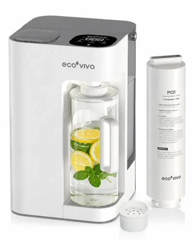 Miniatura 12 de Ecoviva Mate 3 - Filtro de agua de ósmosis inversa para encimera, sin instalación, jarra portátil de llenado automático, 3:1 de puro para drenar
