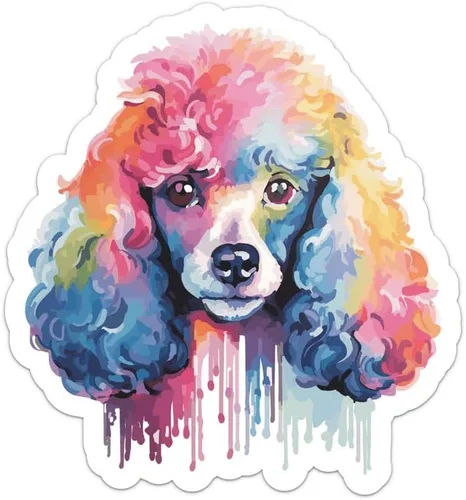 Miniatura 32 de Generic Colorida acuarela Shih Tzu - Calcomanía de vinilo impermeable para automóvil, laptop, pared, ventana, botella de agua, tamaño adhesivo