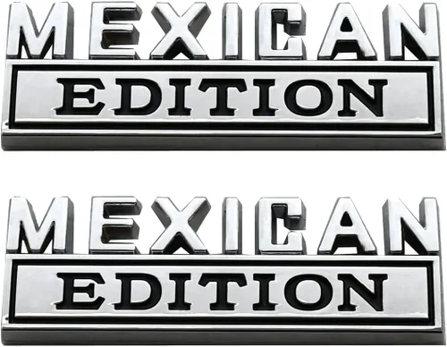 Miniatura 7 de Paquete de 2 emblemas de edición mexicana 3D, calcomanías de repuesto para automóvil, camión, SUV, barco, decoración de puerta de vehículo Rojo