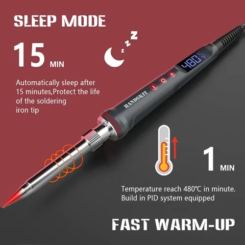 Miniatura 3 de Kit de soldadura digital de 200 W y 110 V para soldar, kit de soldadura 6 en 1, herramienta de soldadura, temperatura ajustable de 180 a 896.0 °F, 3