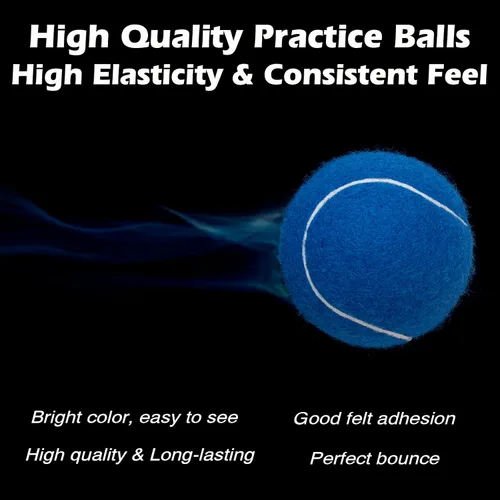 Miniatura 5 de SUNEZLGO Paquete de 12 pelotas de tenis, pelotas de tenis de entrenamiento de presión avanzadas, pelotas de tenis para perros, tenis grueso con Azul