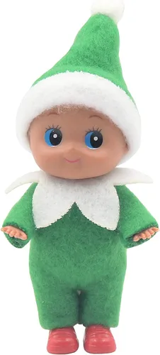 Miniatura 12 de WULEEUPER - Muñeca de bebé elfo de piel oscura Decoración de elfo navideño en miniatura Regalo para recién nacido Muñecas de bebé con pies