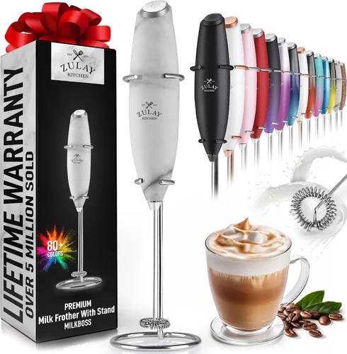 Miniatura 86 de Zulay Milk Boss Espumador de leche potente manual, hace espuma para latte, batidor para mezclar bebidas, café, miniespumador para capuchino, frappé