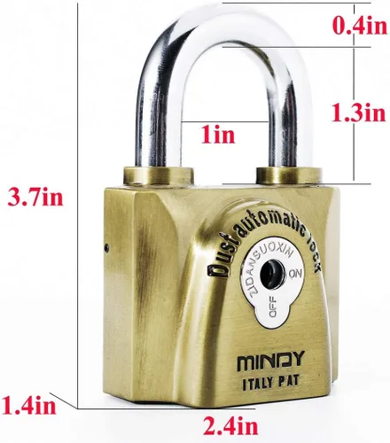 Miniatura 2 de Mindy Candado con llave resistente al agua de 2.362 in con 4 llaves