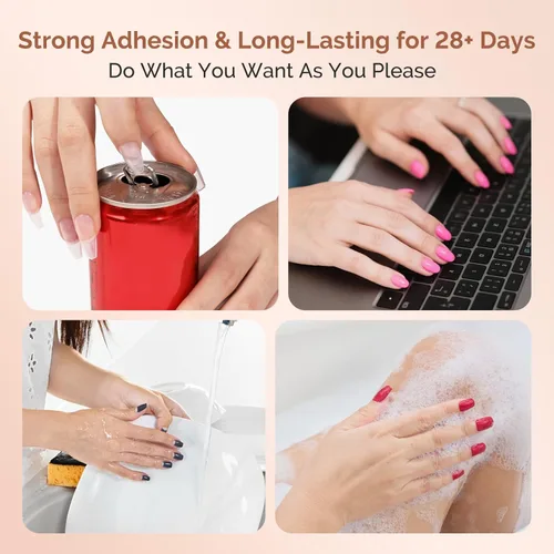 Miniatura 7 de MelodySusie Pegamento de uñas de gel 9 en 1 sin TPO para puntas de uñas postizas, 2 unidades de 0.5 fl oz de luz UV de larga duración requerida