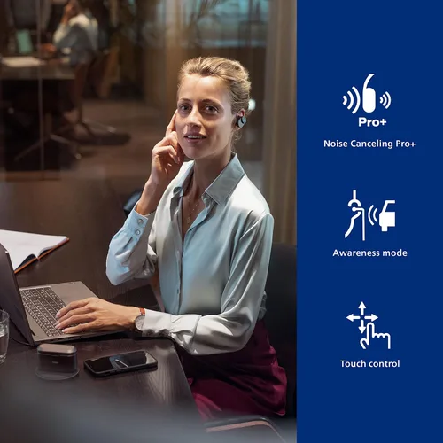 Miniatura 3 de Auriculares inalámbricos Philips Fidelio T1 con cancelación activa de ruido Pro+, calidad de audiófilo, color negro