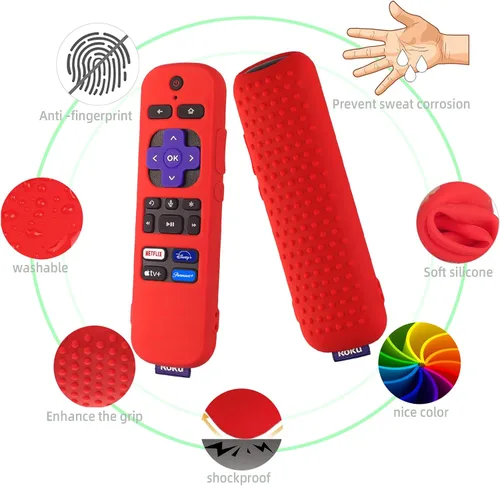 Miniatura 5 de Funda de silicona para control remoto Roku Voice TV RCAL7R/Roku Express/Roku Streaming Stick TV Funda protectora de silicona para Roku TV Remote