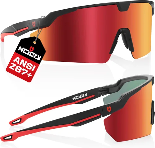 NoCry Gafas de Sol ANSI Z87 para Hombres o Mujeres con Protección Anti-Rayones y 100% UV — Gafas de Seguridad con Lentes de Alto Contraste Teñidas