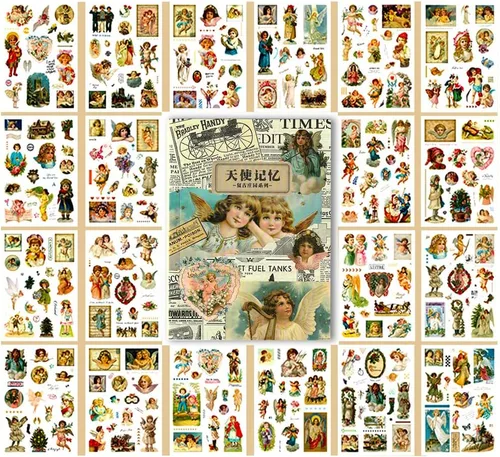 BLEDS Calcomanías Vintage para Álbumes de Recortes para Journaling, Libro de Calcomanías Ephemera con 350 Calcomanías Estéticas, Suministros para
