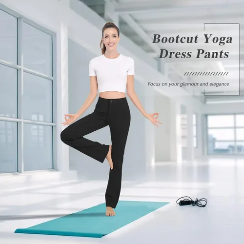 Miniatura 4 de HISKYWIN Womens Dress Pants Stretch Work Office Business Slacks Comfy Yoga Golf Pants with Pockets