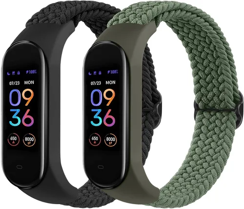Miniatura 11 de Meliya Bandas de nailon para Amazfit Band 5 correas de repuesto para mujeres y hombres, paquete de 2 correas deportivas de nailon suave compatibles
