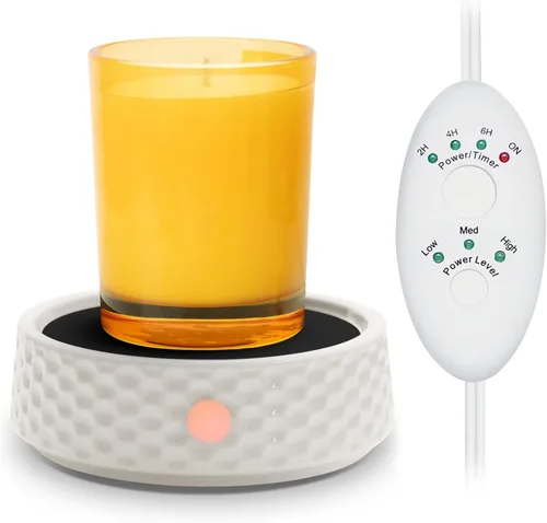 Miniatura 9 de Placa Calentadora de Velas Eléctrica Grande - Calentadores de Cera de Velas Cerámicos para Velas de Tarro, Calentador de Taza de Café, Calentadores
