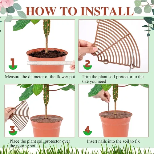 Miniatura 6 de Sawysine 3 piezas de cubierta para macetas de plantas de rejilla de macetas de animales con cubierta central de flores protectores de suelo