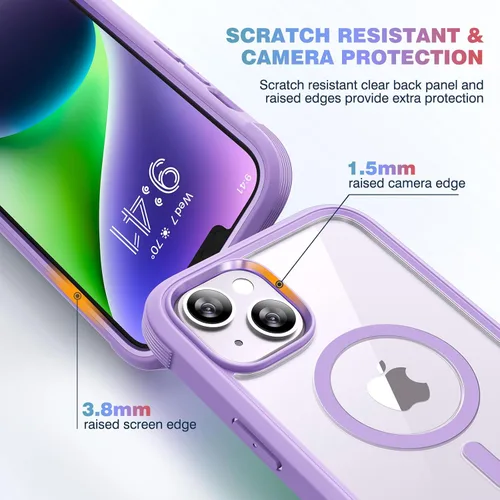 Miniatura 202 de Diaclara Funda diseñada para iPhone 16, mejorada [protección completa de la cámara], carcasa resistente de cuerpo completo con protector de pantalla