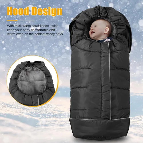 Miniatura 3 de Yoofoss Funda para Cochecito de Invierno - Saco Universal para Pies de Niños Pequeños, Saco de Dormir Bunting para Bebé de Cochecito Resistente al