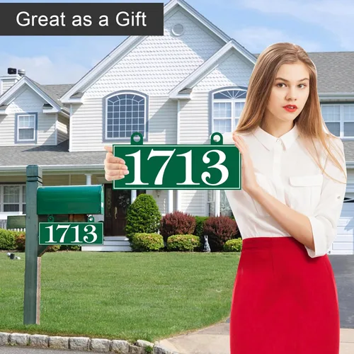 Miniatura 6 de Placa de dirección colgante – Letrero de número de casa, letrero de dirección, números de dirección para buzón exterior, lámpara, poste de luz, 2