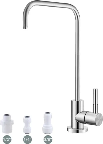 Grifo de agua potable,Grifo de filtro de agua sin plomo,Grifos de ósmosis inversa fáciles de instalar para fregadero de barra de cocina, acero