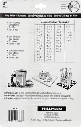 Miniatura 3 de The Hillman Group - Juego de letras y números troquelados de 1 pulgada, 847017
