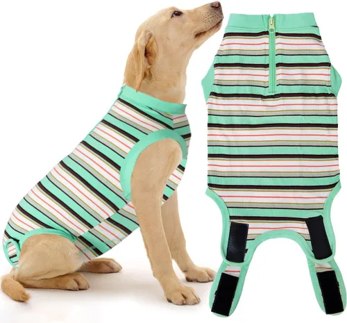 Miniatura 30 de Traje de Recuperación Wabdhaly para Perros, Traje de Cone de Perro con Cremallera Alternativa para Cirugía de Esterilización Femenina, Traje