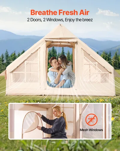 Miniatura 5 de VEVOR Tienda de campaña inflable para camping, tienda inflable de fácil instalación con bomba de mano, tienda de campaña Glamping para 4 estaciones