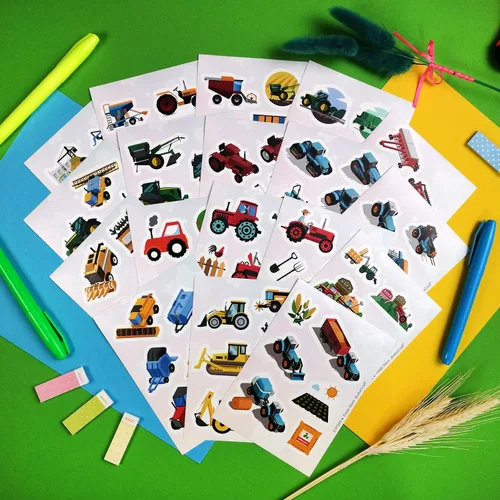 Miniatura 3 de BulbaCraft 100 calcomanías y calcomanías de tractor, suministros de fiesta de cumpleaños de tractor, regalos para mujeres y hombres Pegatinas