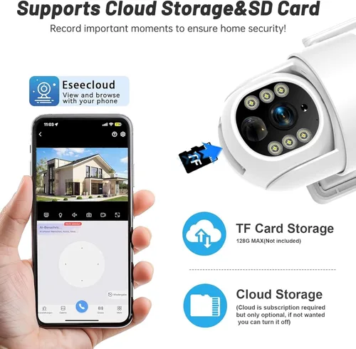 Miniatura 5 de Cámaras de seguridad solares inalámbricas para exteriores, cámara de seguridad WiFi de 5G/2.4 GHz para seguridad del hogar, cámara de seguridad