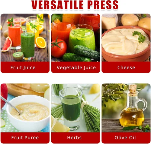 Miniatura 6 de Prensa de frutas y vino de acero inoxidable de 3.69 galones, prensa manual de vino de frutas, con mango en T, estructura triangular estable, prensa