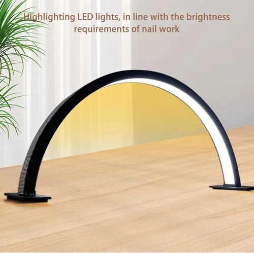 Miniatura 4 de Lámpara de escritorio para uñas, 35 W, luz LED para uñas, aleación de aluminio, lámpara de media luna regulable para extensiones de pestañas
