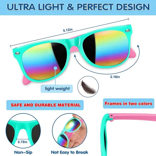 Miniatura 4 de GINMIC Gafas de sol para niños, regalos de fiesta a granel, paquete de 36 unidades, regalos para el día de San Valentín, protección UV 400, lentes