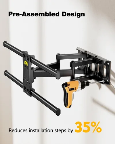 Miniatura 6 de FORGING MOUNT Soporte de pared para TV de movimiento completo con tomas de corriente para pantallas de 42 a 90 pulgadas, soporte de TV premontado