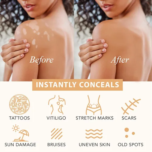 Miniatura 4 de Dulele Base de maquillaje para piernas y cuerpo, maquillaje de piernas impermeable, sin transferencia, mediano, cobertura de venas de piernas