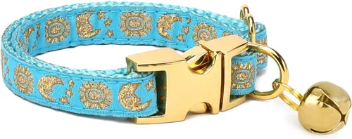 Miniatura 8 de waaag Pet, Moons Stars Suns - Collar para perro y gato, múltiples diseños Crescent Celestial, collar de correa para perro y gato, tamaño XXS