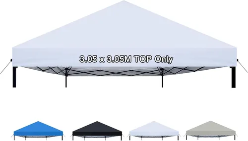 Miniatura 15 de Joramoy Toldo de repuesto de 8 x 8 pulgadas, cubierta impermeable para tienda de campaña desplegable con cuerdas resistentes al viento para marco