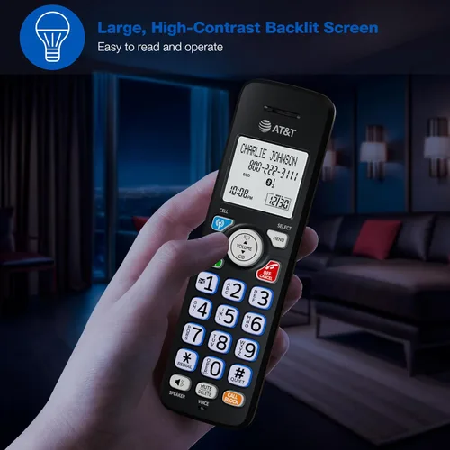 Miniatura 6 de AT&T Teléfono inalámbrico DECT 6.0 - Bloqueador de llamadas inteligente, Bluetooth conecta a la celda, anuncio de identificación de llamadas