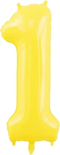 Miniatura 2 de Globos amarillos grandes de 40 pulgadas con corona, globos de helio de aluminio número 1, decoraciones de primer cumpleaños, suministros de fiesta