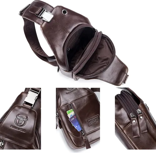 Miniatura 91 de LUKZIJAES Bolso bandolera de cuero genuino para hombre