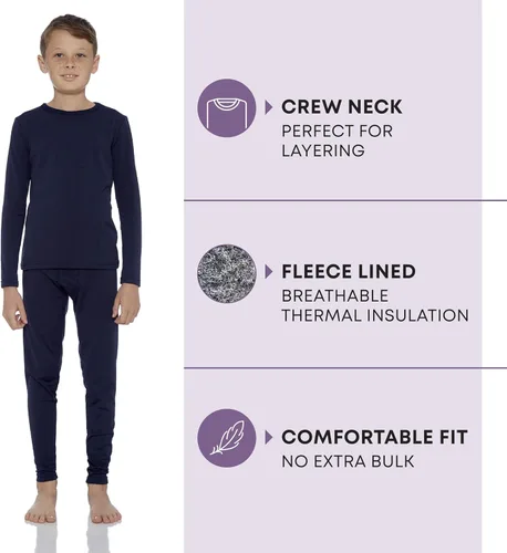 Miniatura 19 de Rocky Ropa interior térmica para niños, ropa interior larga para niños, capa base para clima frío/esquí
