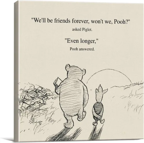 Miniatura 8 de Arte de pared clásico con cita de Winnie the Pooh, retro, Any Day Spent With You is My Favorite Day Sayings, lienzo, cuadros enmarcados, letrero