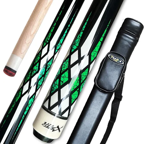 Tai ba cues Palo de billar profesional de madera dura de 19, 20, 30 onzas (seleccionable), color azul, rojo, verde P02-21oz + estuche +2 accesorios