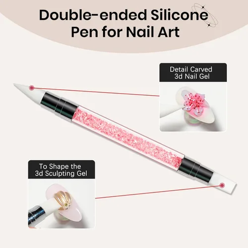 Miniatura 6 de Gel 3D para arte de uñas, gel duro sólido para esculpir uñas, no pegajoso para tallar, extensión de edificios con lápiz de arte de uñas, manicura