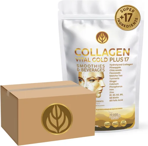 Miniatura 12 de Vital Life - Polvo de péptidos de colágeno + 17 súper ingredientes, 1 libra (paquete de 12), sabor a bayas rojas, apoya el cabello, la piel
